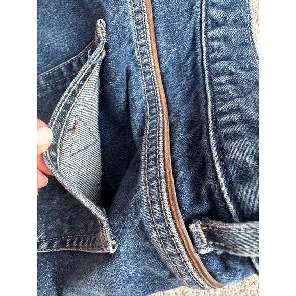 Vtg Guess USA Jeans Mens Size 34 x 33 Cotton w/ Leather Trim Piping - Picture 10 of 16